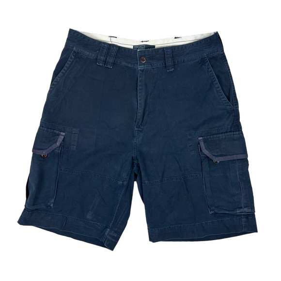 Ralph Lauren POLO SPORT Tartan Check Shorts Men's Size W37 cotton navy blue type Vintage Second Hand